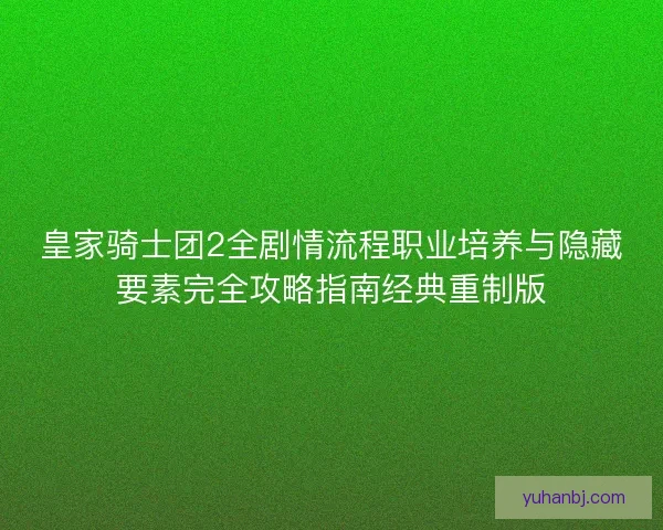 皇家骑士团2全剧情流程职业培养与隐藏要素完全攻略指南经典重制版